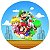 Painel Redondo Tecido Sublimado 3D Mario Bros WRD-1050 - Imagem 1
