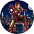 Painel Redondo Tecido Sublimado 3D Homem de Ferro WRD-3348 - Imagem 1