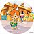 Painel Redondo Tecido Sublimado 3D Flintstones Pedrita WRD-3557 - Imagem 1