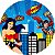 Painel Redondo Tecido Sublimado 3D Super Homem e Mulher Maravilha WRD-2473 - Imagem 1