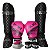 KIT LUVA 10OZ + CANELEIRA M/20MM + BANDAGEM + BUCAL - ROSA PRETO HEXA - PULSER - Imagem 1