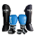 KIT LUVA 10OZ + CANELEIRA G/20MM + BANDAGEM + BUCAL - AZUL BRANCO MINIMAL - PULSER - Imagem 1