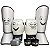 KIT LUVA 06OZ INFANTIL + CANELEIRA P/20MM + BANDAGEM + BUCAL - BRANCO DIVERTIDA - PULSER - Imagem 1