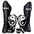 SUPER KIT LUVA 14OZ + CANELEIRA M/30MM + BANDAGEM + BUCAL - PRETO BRANCO YNG YANG - PULSER - Imagem 1