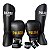 KIT LUVA 12OZ + CANELEIRA M/20MM + BANDAGEM + BUCAL - PRETO DOURADO MINIMAL- PULSER - Imagem 1