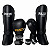 KIT LUVA 16OZ + CANELEIRA G/20MM + BANDAGEM + BUCAL - PRETO DOURADO MINIMAL - PULSER - Imagem 1