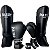 KIT LUVA 10OZ + CANELEIRA M/20MM + BANDAGEM + BUCAL - PRETO BRANCO MINIMAL - PULSER - Imagem 1
