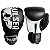 KIT LUVA 16OZ + CANELEIRA G/20MM + BANDAGEM + BUCAL - PRETO BRANCO CAVEIRA - PULSER - Imagem 3