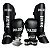 KIT LUVA 08OZ + CANELEIRA M/20MM + BANDAGEM + BUCAL - PRETO COM BRANCO  - PULSER - Imagem 1