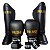 SUPER KIT LUVA 16OZ + CANELEIRA M/30MM + BANDAGEM + BUCAL - PRETO DOURADO MINIMAL - PULSER - Imagem 1