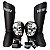 SUPER KIT LUVA 12OZ + CANELEIRA G/30MM + BANDAGEM + BUCAL -PRETO CAVEIRA - PULSER - Imagem 1