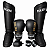 SUPER KIT LUVA 14OZ + CANELEIRA M/30MM + BANDAGEM + BUCAL - PRETO DOURADO MINIMAL - PULSER - Imagem 1