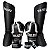 SUPER KIT LUVA 12OZ + CANELEIRA G/30MM + BANDAGEM + BUCAL - BRANCO PRETO IRON - PULSER - Imagem 1
