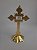 Crucifixo Em Metal Para Parede E Mesa  20cm Estilizado com Pedestal Cruz Moderna Decoração de Balcão para Altar - Imagem 2
