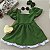 Vestido Festa Verde e Branco Infantil Menina 04 ao 12 Anos Longo - Imagem 3