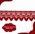 Renda Guipir CHL-133 - 6.0 Cm -  Rolo C/13.7 Metros Cor:Vermelho - Imagem 3