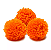 Pom Pom De Lã Fofinho - 50mm - Pct C/50 Unid. COR: LARANJA-NEON-01 - Imagem 1