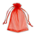 Kit 100 Saco De Organza P/ Lembrancinha - 10x15 - C/ Fita De Cetim Cor:Vermelho-145 - Imagem 1