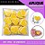 Aplique Emborrachado Para Laços - Escolar Coração Rabiscado Amarelo Ref: 9502 - Imagem 3