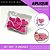 Aplique Emborrachado Para Laços - Escolar Coração Rabiscado Pink Ref: 9497 - Imagem 2