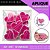 Aplique Emborrachado Para Laços - Escolar Coração Rabiscado Pink Ref: 9497 - Imagem 3