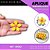 Aplique Emborrachado Para Laços - Flor Margarido G Amarelo Ouro/Rosa Ref: 10042 - Imagem 1