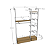Arara Modular Cremalheira CRL 610 Londres com Prateleiras e Tablados - Imagem 3