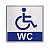 Placa Informativa - ACM Aço Escovado - WC CADEIRANTE - Imagem 1