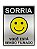 Placa Informativa - ACM Aço Escovado - SORRIA VOCÊ ESTA SENDO FILMADO - Imagem 1