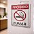 Placa Informativa - ACM Aço Escovado - PROIBIDO FUMAR - Imagem 1