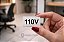 Tarjeta de Voltagem 110V em ACM – Cartela com 6 Unidades – com Fita Dupla Face - Imagem 2