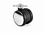 Rodízio 60mm Preto Emborrachado com Placa e Lateral Cromada – Mobilidade com Estilo e Silêncio - Imagem 1