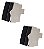 KIT 2 MODULO INTERRUPTOR INTERMEDI 10A EBONY CLEAN MARGIRIUS - Imagem 1