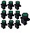 KIT 10 BOTAO LK2 EA31 PLASTICO VERDE 1NA LUKMA - Imagem 1