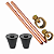 Kit 2 Haste Aterramento Cobre - 1/2 X 2,0mts 10mm + Conector+caixa - Imagem 1