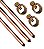 Kit 3 Haste Aterr Cobre - 1/2 X 2,0mts 10mm   03 Conector - Imagem 1