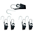 KIT 5 ESTICADOR ALCA PLASTICA PRETO TECVISION - Imagem 1