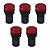KIT 5 SINALEIRO LED 22MM 24V VERMELHO STARK - Imagem 1