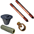 KIT 2 HASTE TERRA 5/8"X2,4M C/ROSCA PROLONGAVEL GRAMPO LUVA CAIXA - Imagem 1