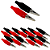 KIT 10 PARES GARRA JACARE 44MM PEQ C/CAPA VERM + PRETO - Imagem 1