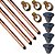 Kit 4Haste Aterra Cobre 1/2X2,0mts 10mm+ 4 Grampo+ 4 Caixa - Imagem 1