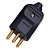 KIT 5 PLUGUE MACHO 2P+T 20A PT COM PRENSA CABO MARGIRIUS - Imagem 2