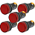 KIT 5 SINALEIRO LED AD22 22MM 220V VERMELHO STARK - Imagem 1
