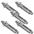 KIT 5 CHUMBADOR PARABOLT CBA C/PR (B) 5/16X75MM ANCORA - Imagem 1