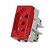 MODULO TOMADA  2P+T 10A VERMELHO SLEEK MARGIRUS - Imagem 1