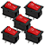 KIT 5 CHAVE GANGORRA ON/OFF 2 POLOS 6A125V VERMEL - Imagem 1