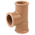 TEE SOLDAVEL PVC MARROM 60MM PLASTUBOS 96087 - Imagem 1