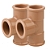 KIT 2 TEE SOLDAVEL PVC MARROM 60MM PLASTUBOS 96087 - Imagem 1