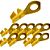 KIT 10 TERMINAL OLHAL FECHADO DOURADO 1/8 - Imagem 1