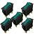 KIT 5 CHAVE GANGORRA ON/OFF 3POLOS ILUMINADA VERDE 15A 250V - Imagem 1
